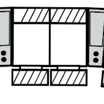 Picture of Reclining 4 Cushion Sofa w/ 2 SMALL WEDGE Console Confirgurations-Home Theater Templetes swatch