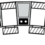 Picture of Reclining 4 Cushion Sofa w/ 3 SMALL Console Arms Confirgurations-Home Theater Templetes swatch