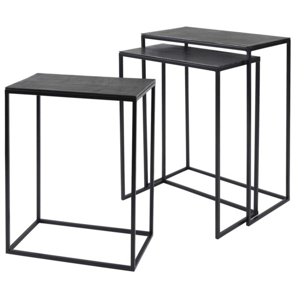 COREENE NESTING TABLES, BLACK, S/3