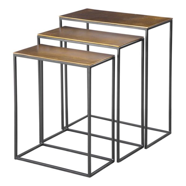 COREENE NESTING TABLES, GOLD, S/3