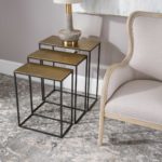 COREENE NESTING TABLES, GOLD, S/3