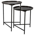 BURNETT NESTING TABLES, DARK NICKEL, S/2