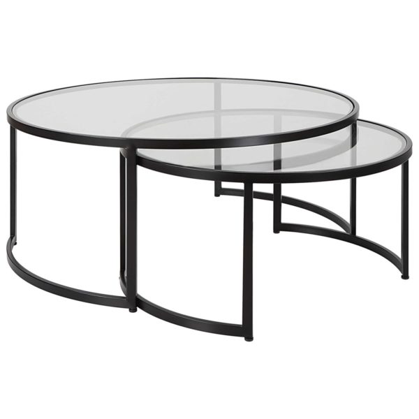 RHEA NESTING COFFEE TABLES, BLACK