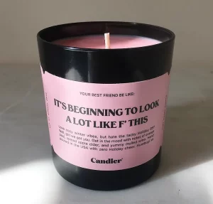 About this product Candier Candles. The cutest damn candle. And it smells good, too. PS: Candles ship separately.