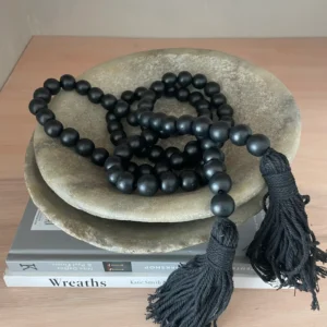 Boho black natural beads with tassle