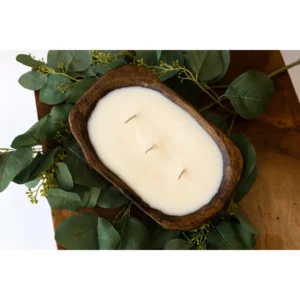 9" Petite Wood Bowl Candle