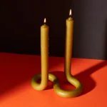 Twist Candle Sticks by Lex Pott - Olive