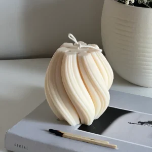 Swirl sculptural candle, home decor