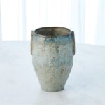 PINCH POT VASE-REACTIVE SEAFOAM
