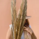 3 Pcs Natural Sago Palm Leaves Branches, Dried Painted Sago