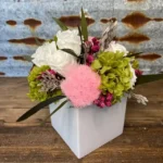 Pink Cheer-persevered roses and preserved hydrangea