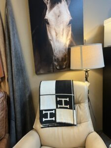 Monogram H Throw Blanket Cashmere Wool