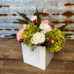 Pink Cheer-persevered roses and preserved hydrangea