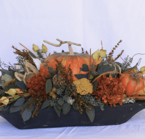 Pumpkin Saranda Bowl 3- Dried Floral Centerpiece